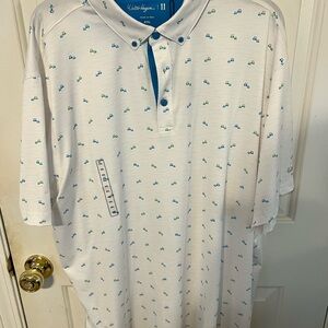 White and Blue Patterned Men's Shirt